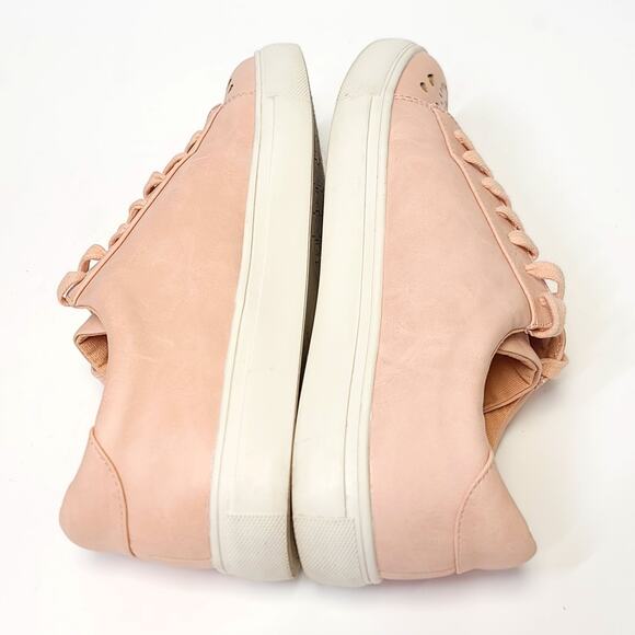 Nanette Lepore Sneakers Size 10 Wesley Dusty Pink Lace Up Gold Floral - Picture 5 of 10